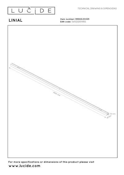 Lucide Premium LINIAL  - 1-Circuit lighting system - Smart - 48V Track - 1 meter -Champagne